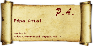 Pápa Antal névjegykártya